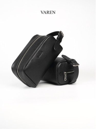 Túi Cầm Tay Da Bò Vân Hạt VAREN – Dopp Kit Đựng Đồ Chăm Sóc Cá Nhân Cao Cấp