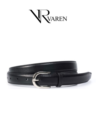 Thắt Lưng Unisex Da Bò Thật Bản 2.3cm Dây Nịt VAREN sang trọng TL02